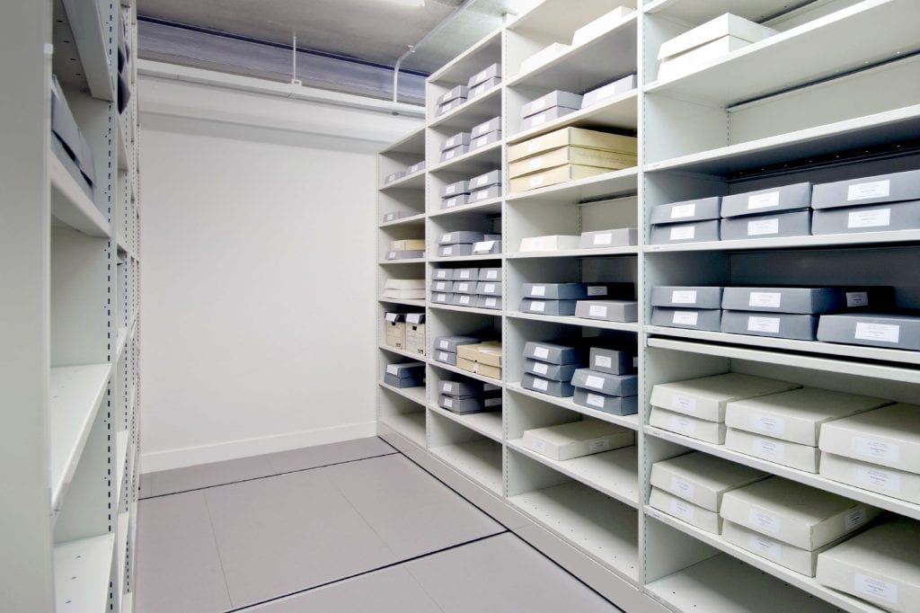 Mobile Shelving / Roller Racking in a workshop