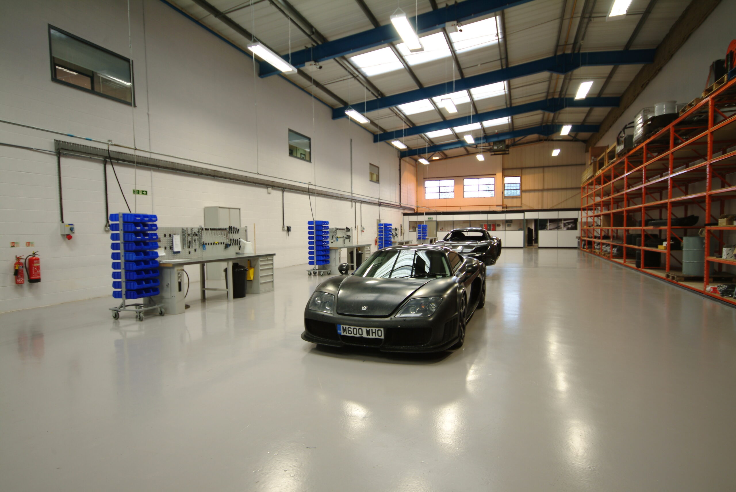 Motorsport garage workshop layout design and installation