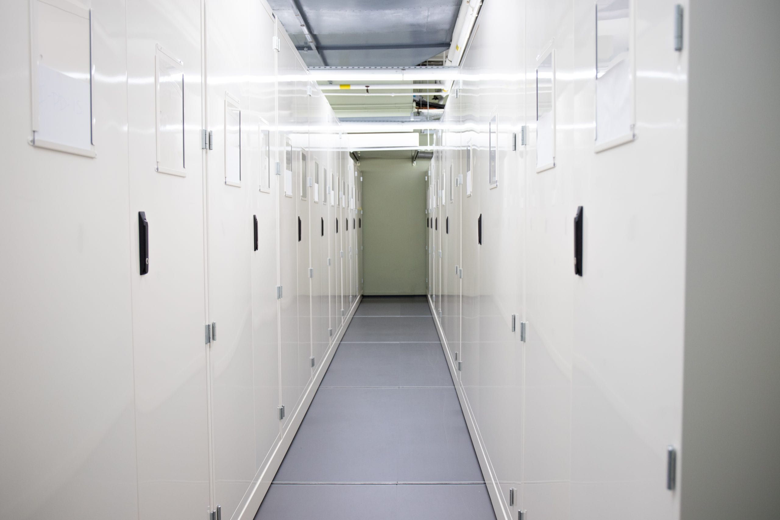 Workshop storage cupboards with shelves