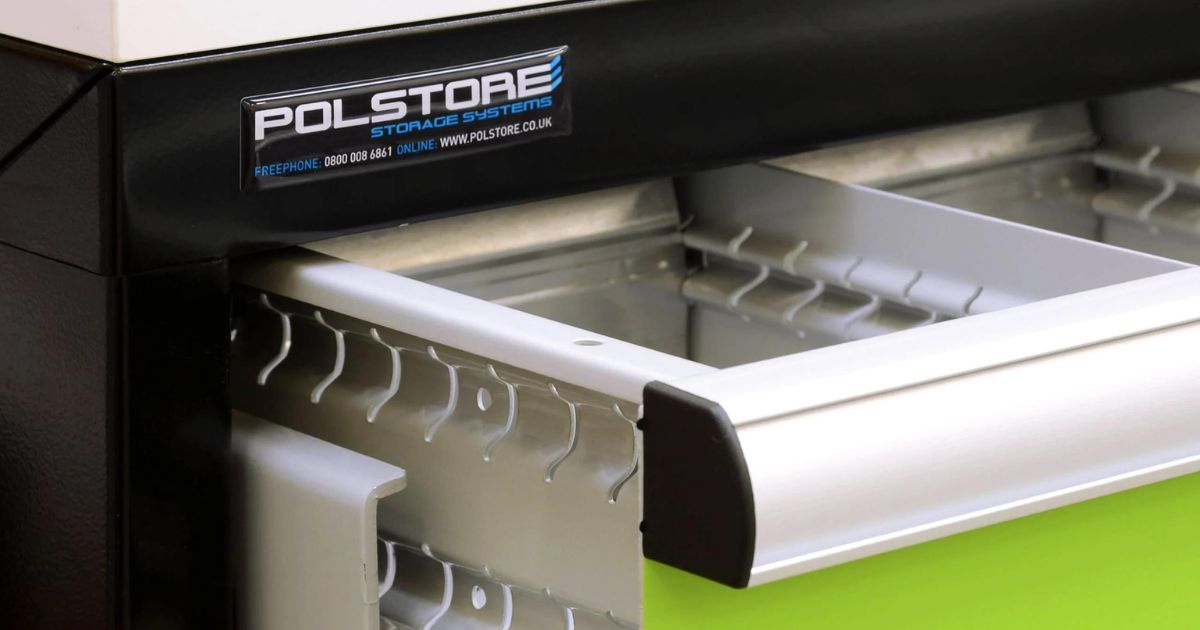 Steel storage drawer cabinets - Polstore Storage Systems