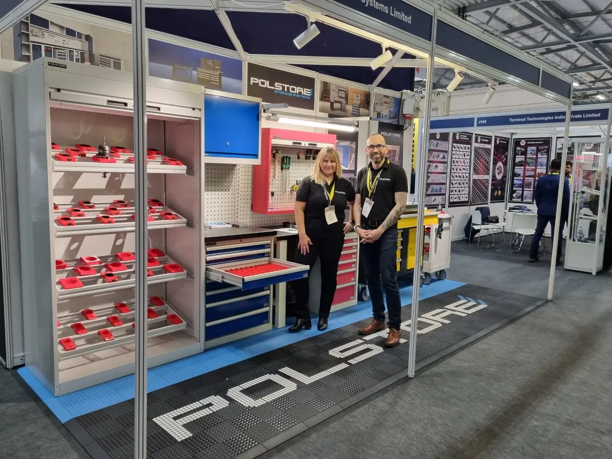 Polstore showcasing workshop storage systems at SM&E 2024