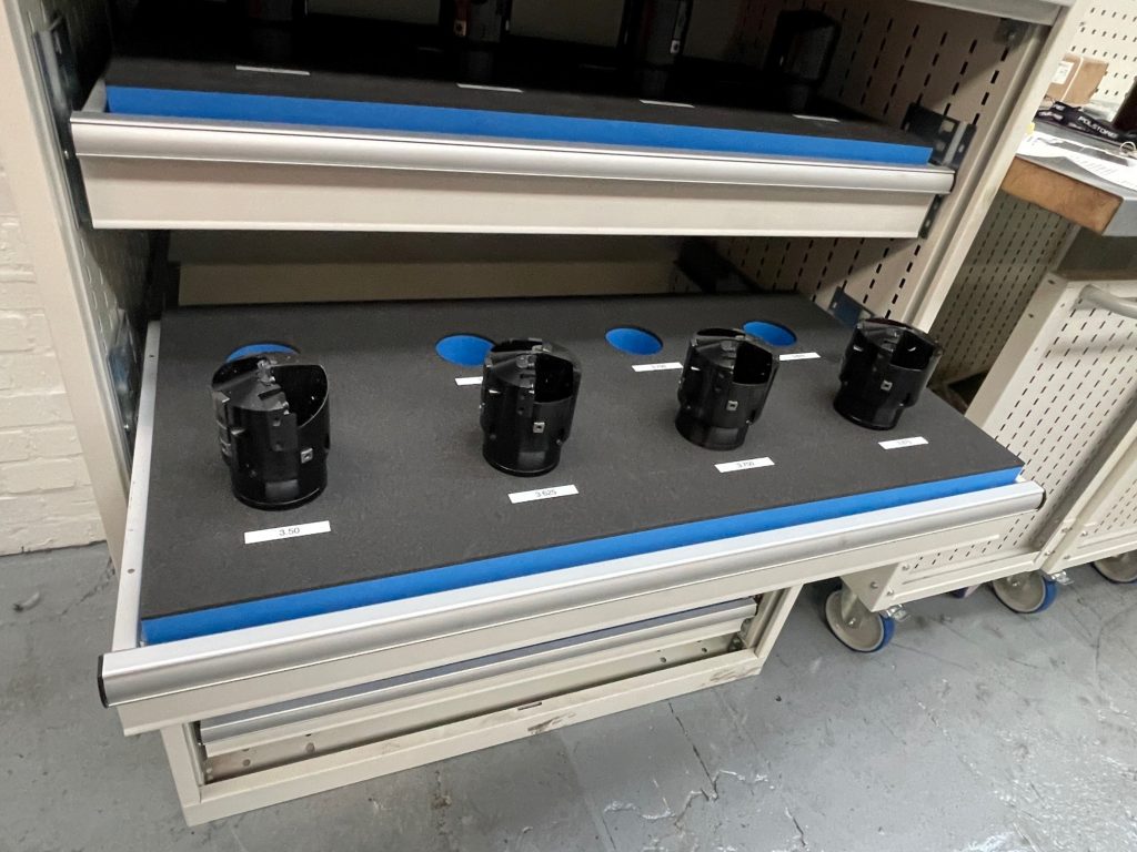 Storage for CNC tools in foam