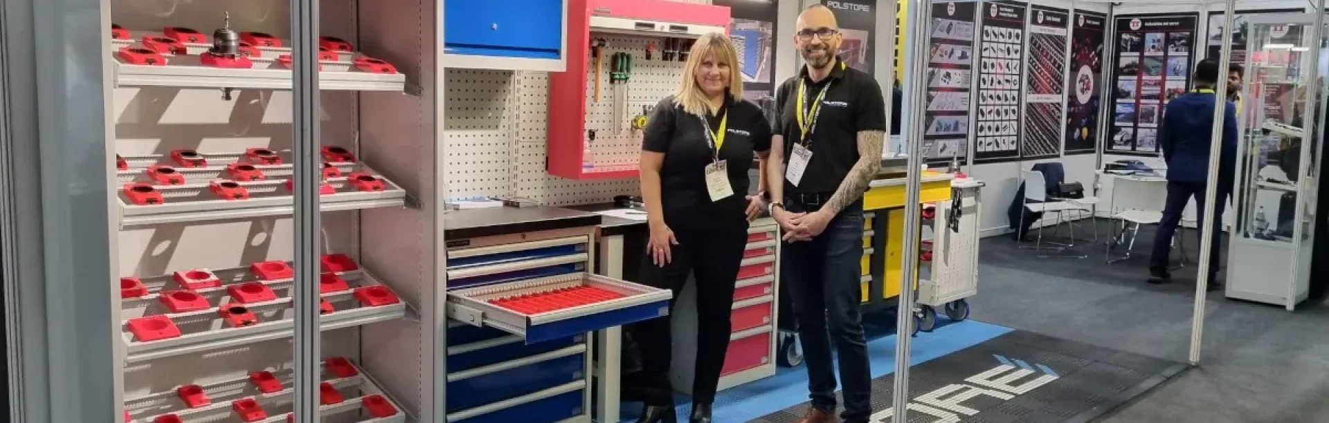 Polstore showcasing workshop storage systems at SM&E 2024